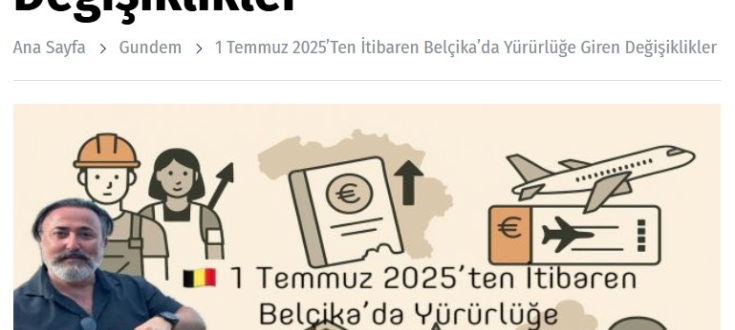1 Temmuz 2025’ten İtibaren Belçika’da Yürürlüğe Giren Değişiklikler  