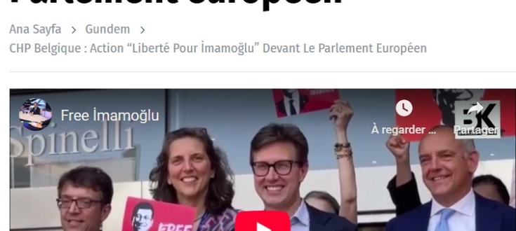 CHP Belgique : Action “Liberté pour İmamoğlu” devant le Parlement européen 